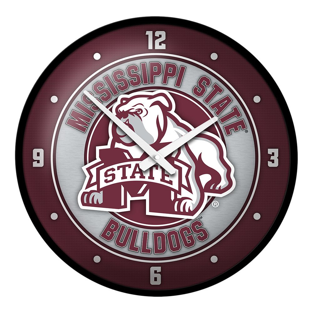 Mississippi State Bulldogs MASCOT Modern Disc Wall Clock