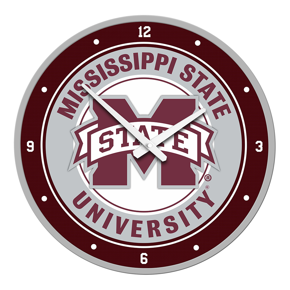 Mississippi State Bulldogs Modern Disc Wall Clock