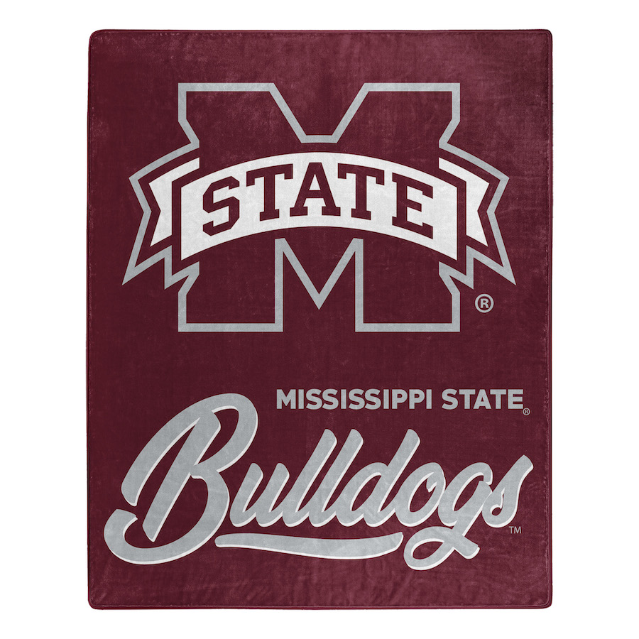 Mississippi State Bulldogs Plush Fleece Raschel Blanket 50 x 60