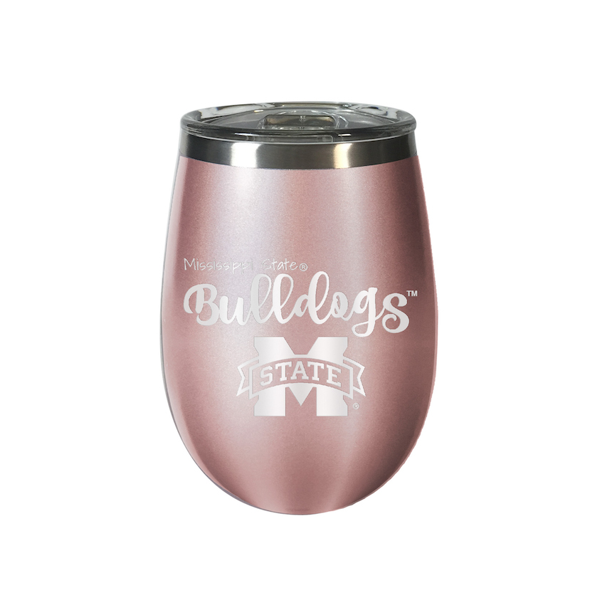 Mississippi State Bulldogs 10 oz Rose Gold Wine Tumbler