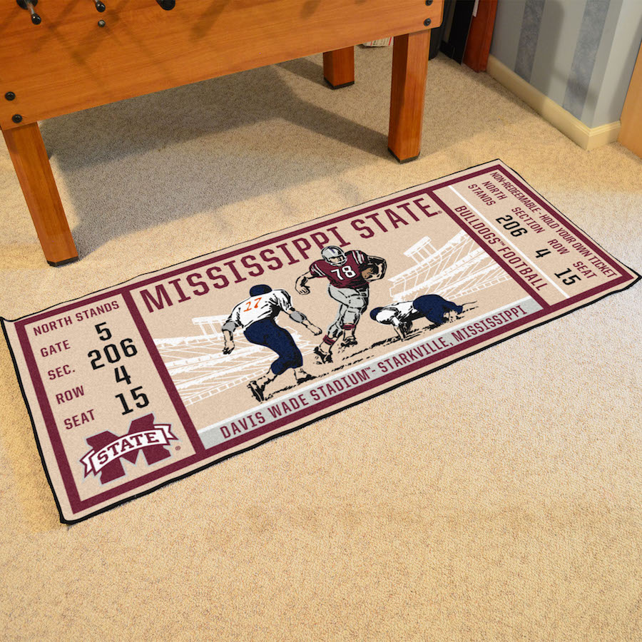 Mississippi State Bulldogs 30 x 72 Game Ticket Carpet Runner