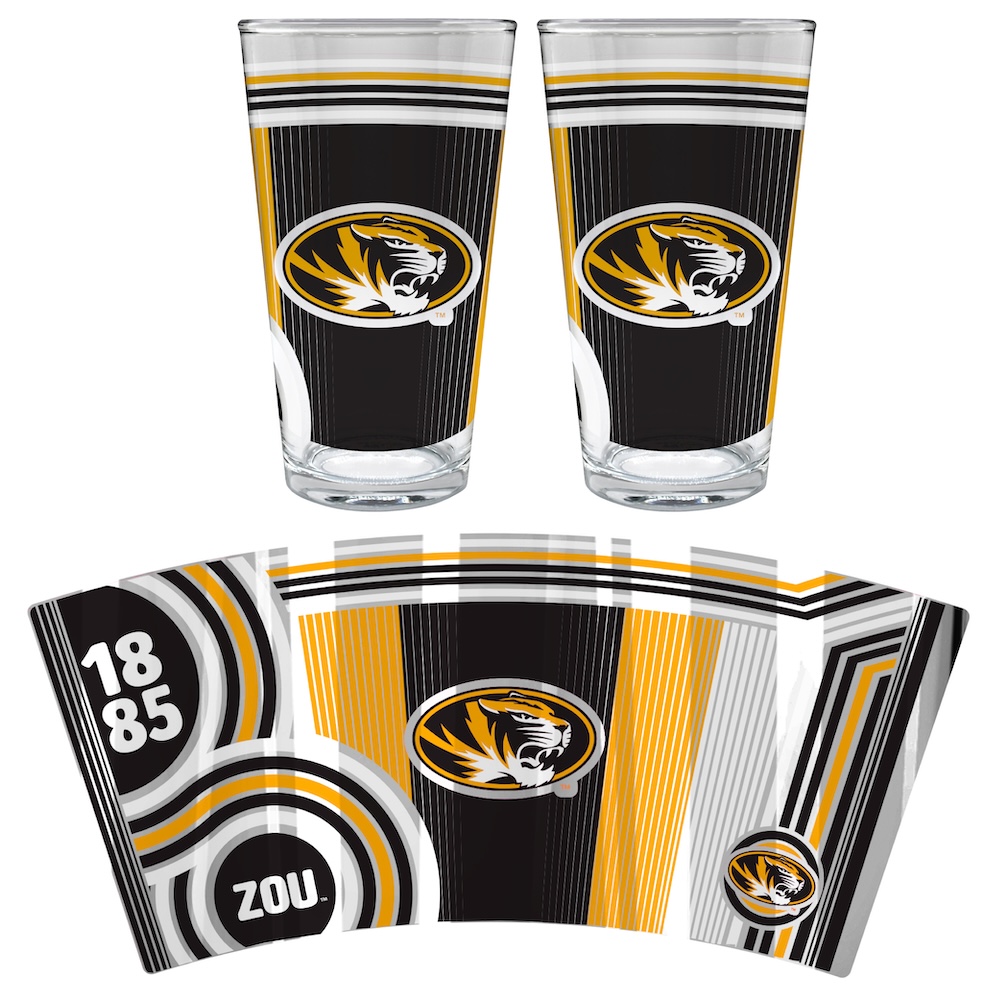 Missouri Tigers COOL VIBES 2 pc Pint Glass Set