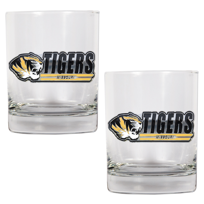 Missouri Tigers NCAA Logo 2pc Rocks Glass Set