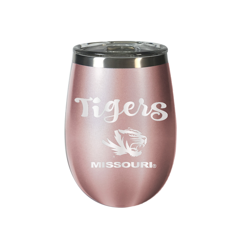 Missouri Tigers 10 oz Rose Gold Wine Tumbler