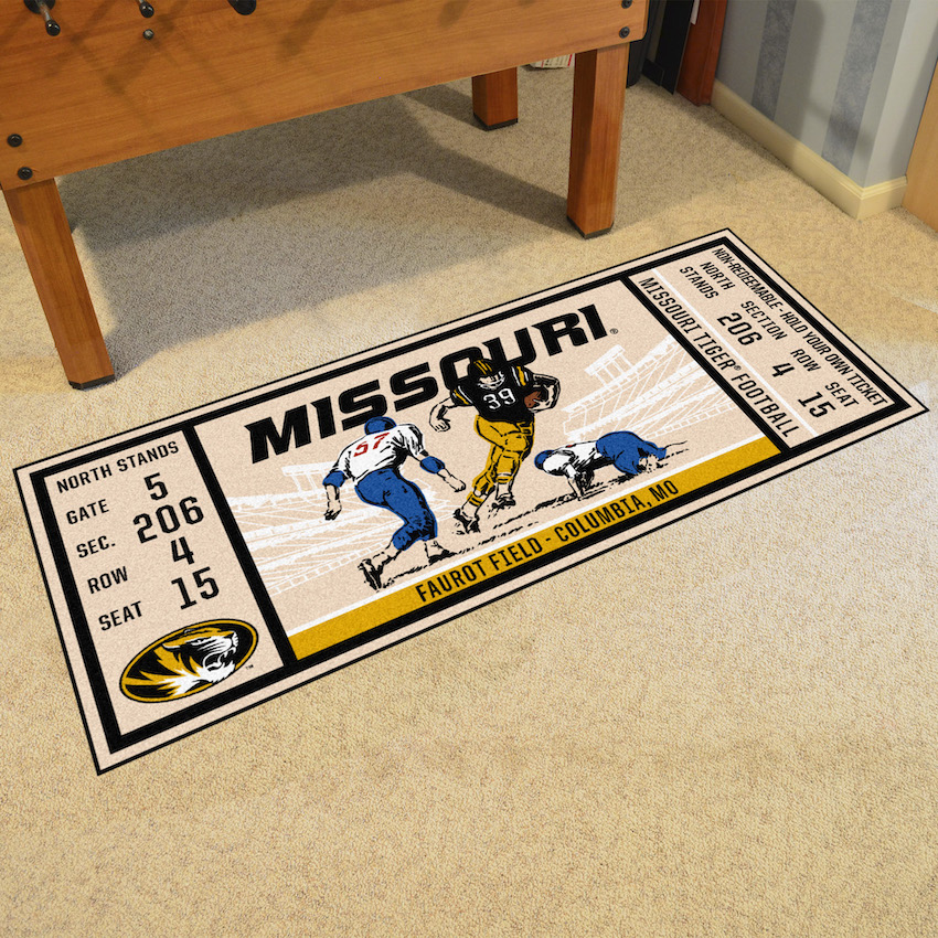 Missouri Tigers 30 x 72 Game Ticket Carpet Runner