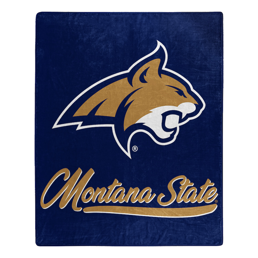 Montana State Bobcats Plush Fleece Raschel Blanket 50 x 60