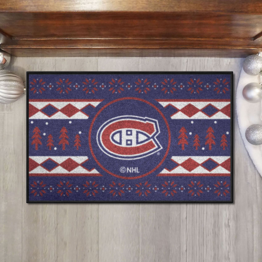 Montreal Canadiens HOLIDAY SWEATER 20 x 30 STARTER Floor Mat