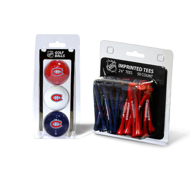 Montreal Canadiens 3 Ball Pack and 50 Tee Pack