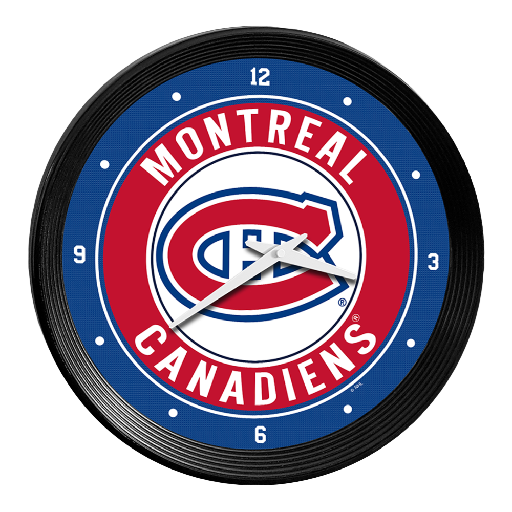 Montreal Canadiens Ribbed Frame Wall Clock