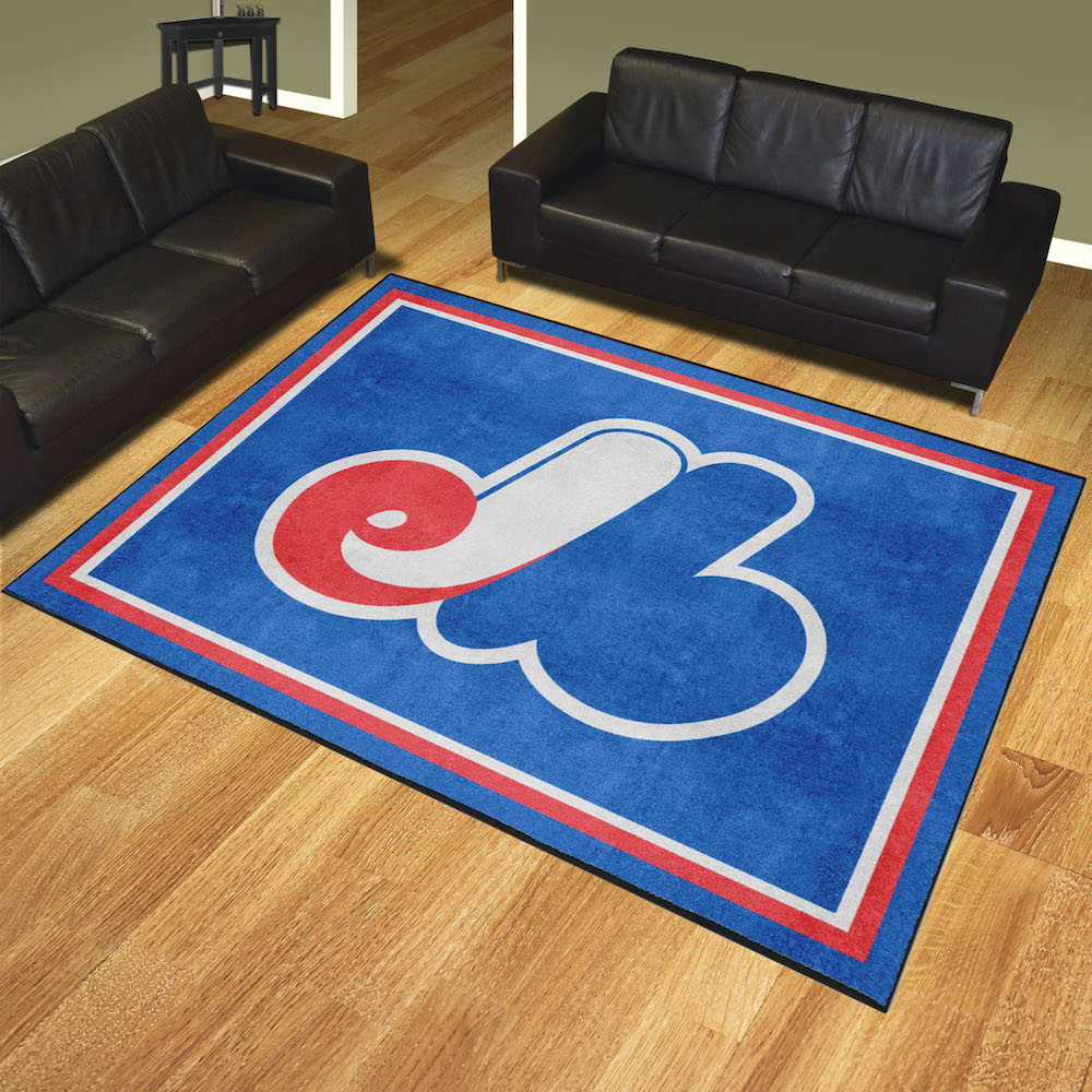 Montreal Expos MLBCC Vintage Ultra Plush 8x10 Area Rug Throwback Logo