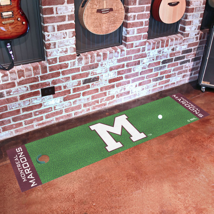 Montreal Maroons Vintage 18 x 72 in Putting Green Mat with Throwback Logo