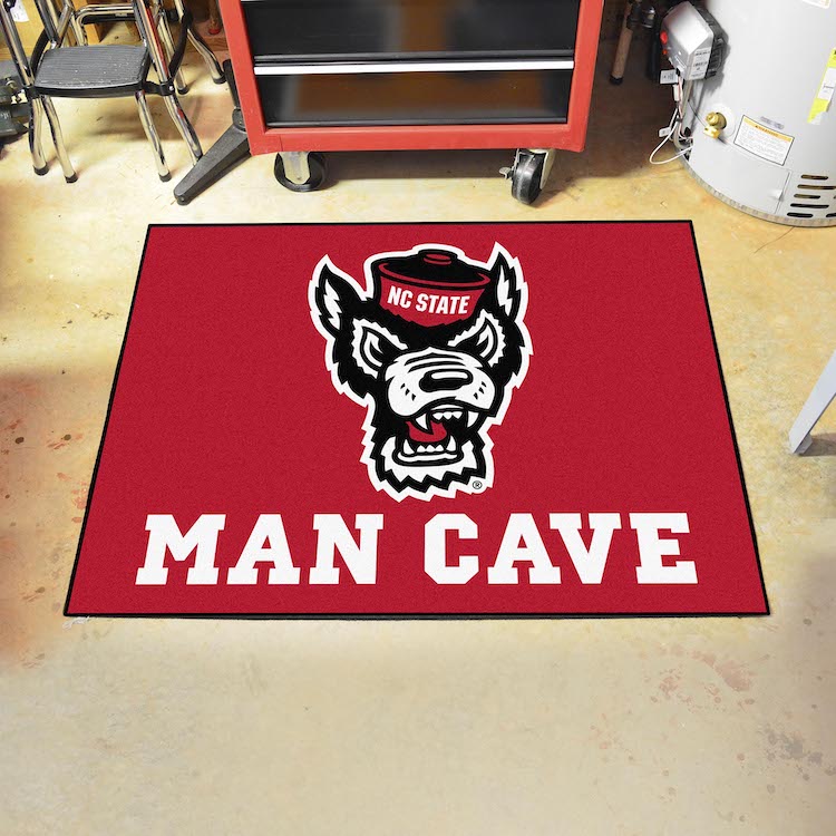 NC State WOLFPACK Logo ALL STAR 34 x 45 MAN CAVE Floor Mat