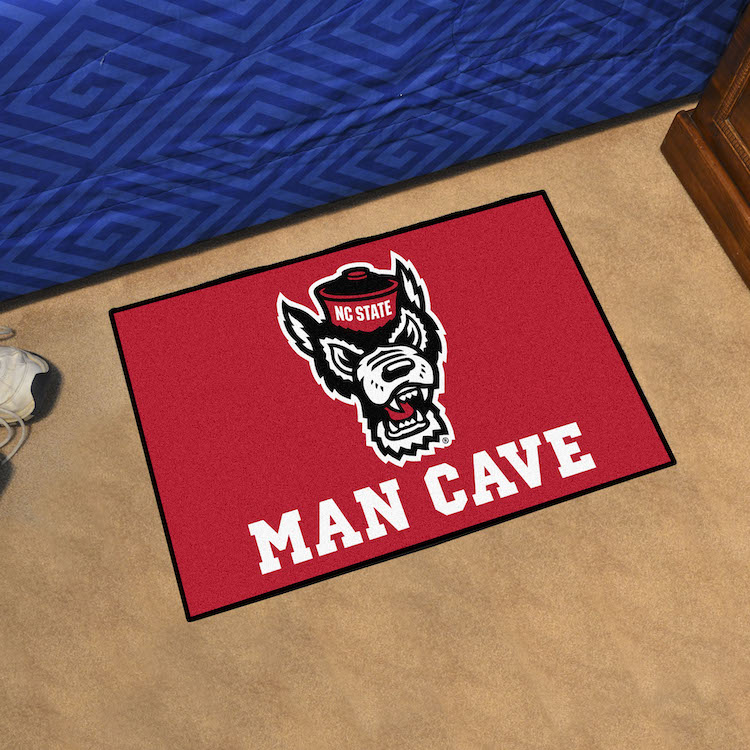 NC State WOLFPACK Logo MAN CAVE 20 x 30 STARTER Floor Mat