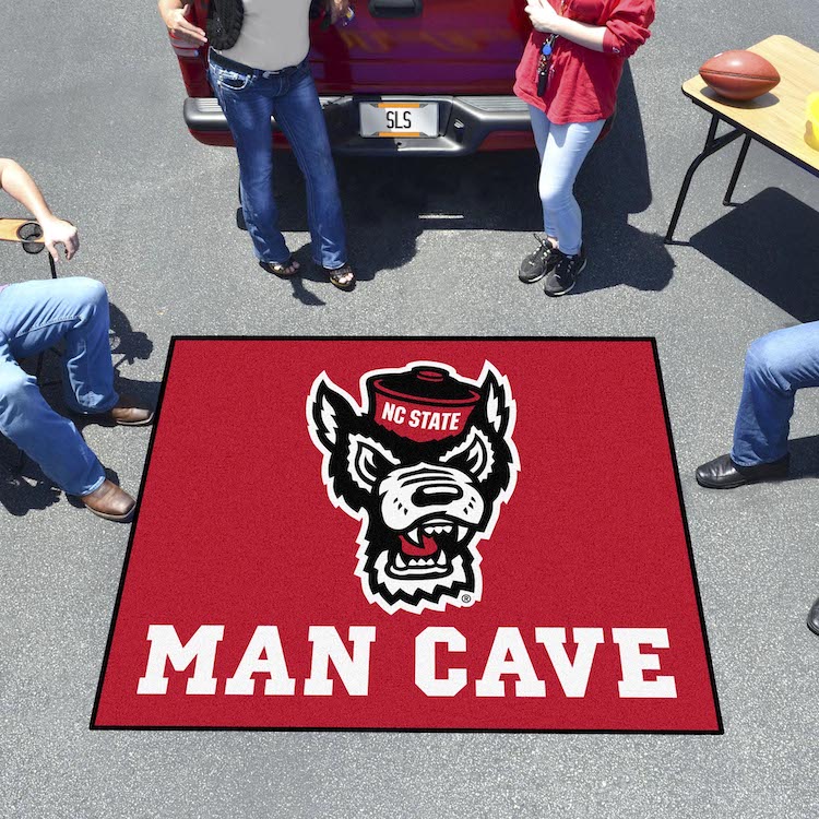 NC State WOLFPACK Logo MAN CAVE TAILGATER 60 x 72 Rug
