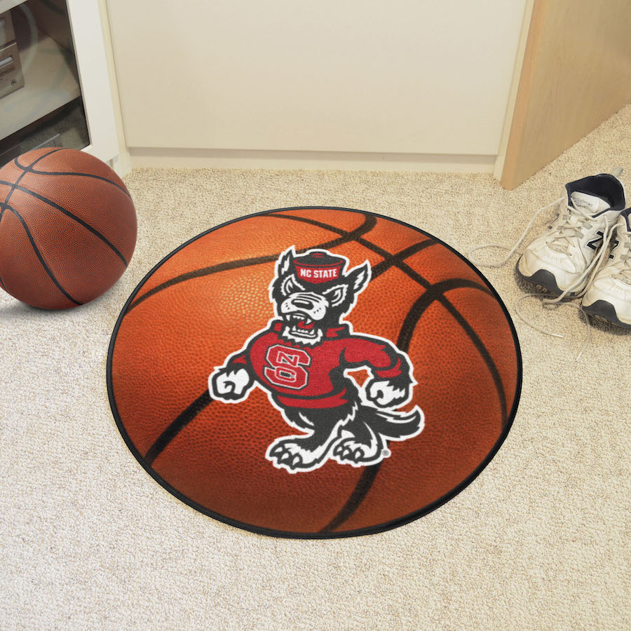 NC State Wolfpack ALT LOGO Round Basketball Mat