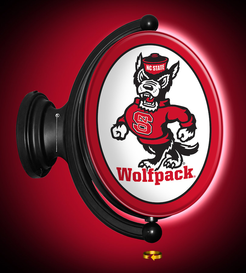 NC State Wolfpack LED Rotating Wall Sign ~ OVAL TUFFY