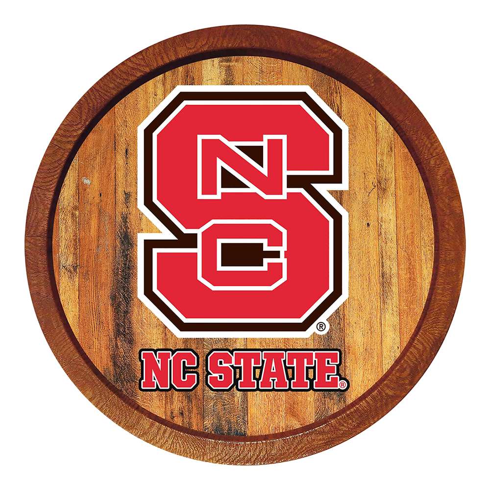 NC State Wolfpack FAUX Barrel Top Sign