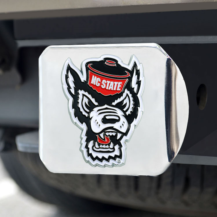 NC State Wolfpack Color Chrome Trailer Hitch Cover
