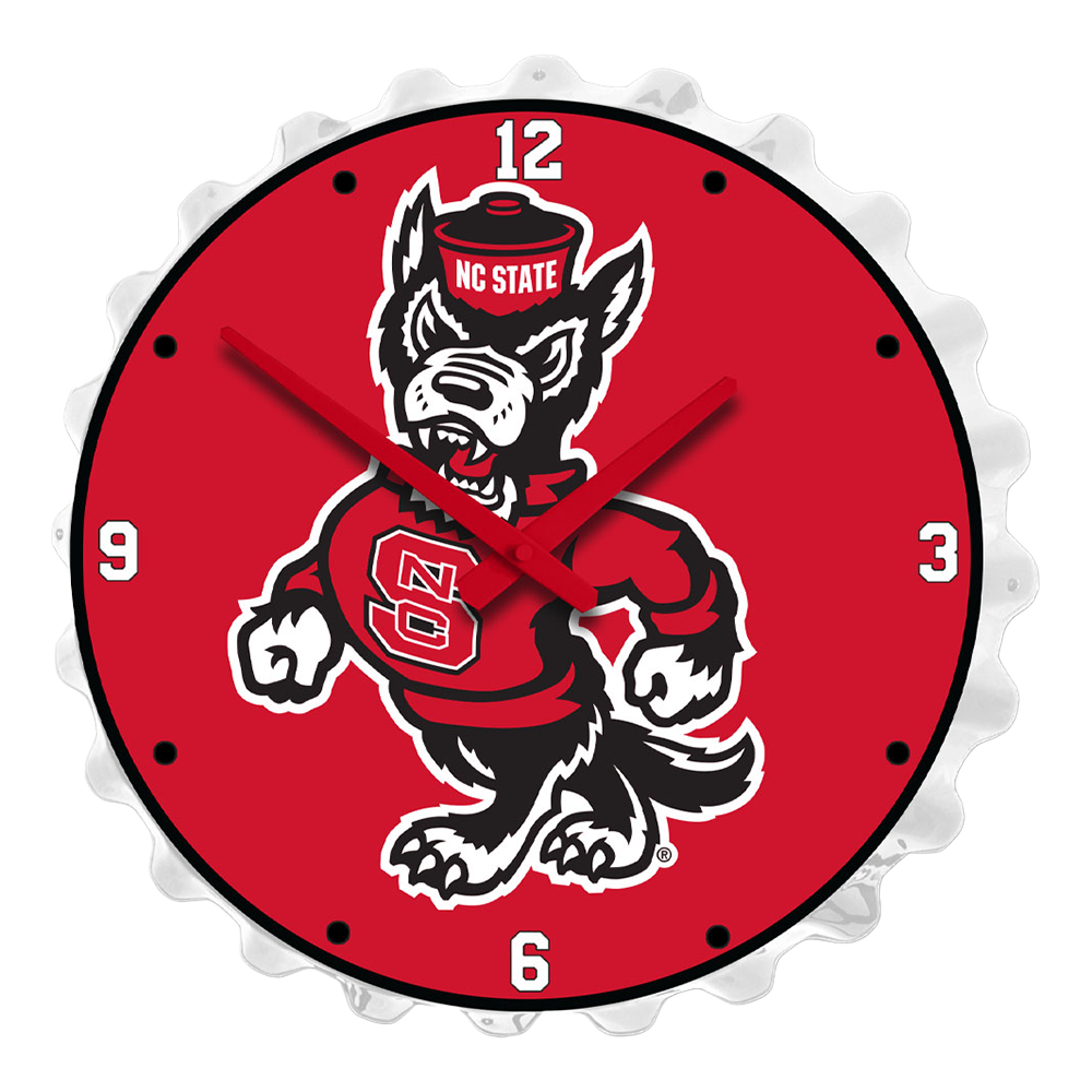 NC State Wolfpack MASCOT Bottle Cap Wall Clock