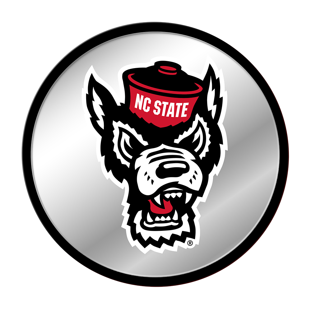 NC State Wolfpack MASCOT Modern Disc Mirrored Wall Sign