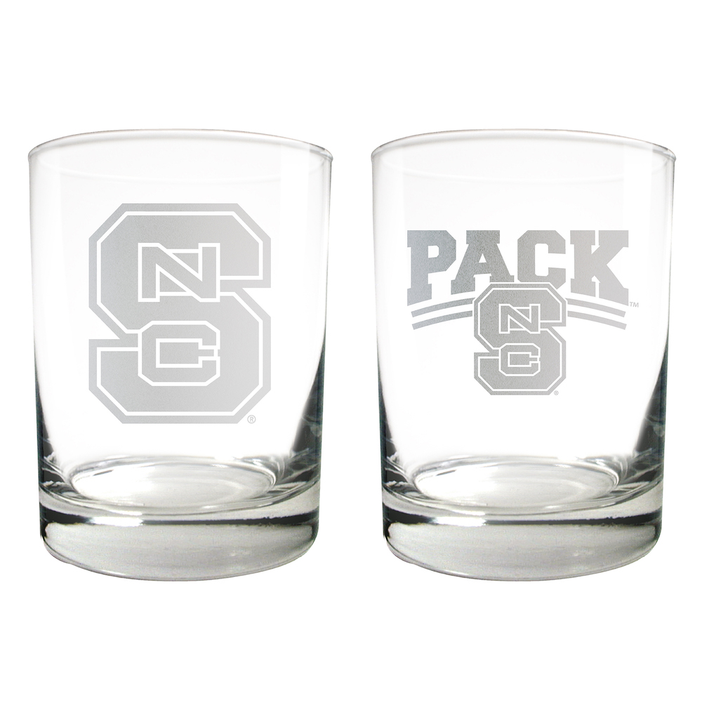 NC State Wolfpack 2pc Rocks Glass Set