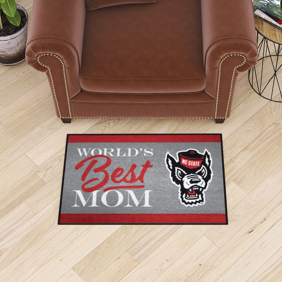 NC State Wolfpack 20 x 30 WORLDS BEST MOM Floor Mat