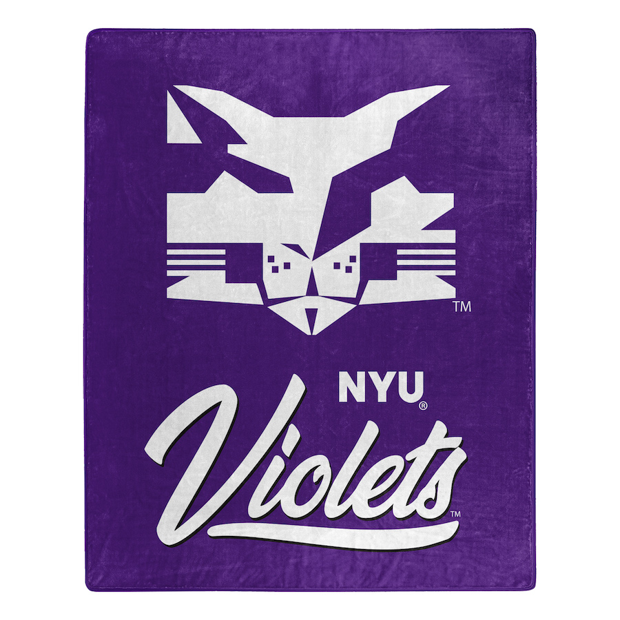 NYU Violets Plush Fleece Raschel Blanket 50 x 60