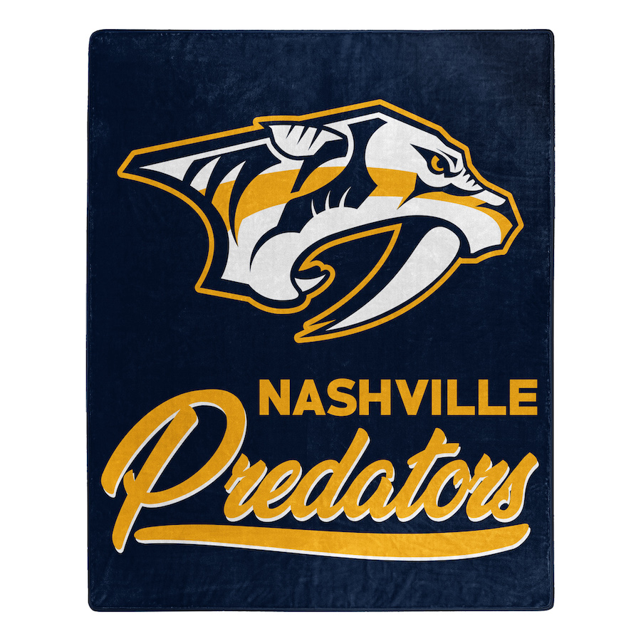 Nashville Predators Plush Fleece Raschel Blanket 50 x 60