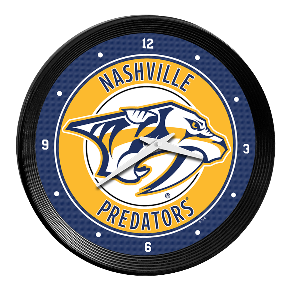 Nashville Predators Ribbed Frame Wall Clock