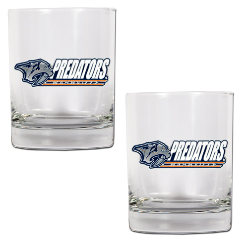 Nashville Predators NHL Logo 2pc Rocks Glass Set