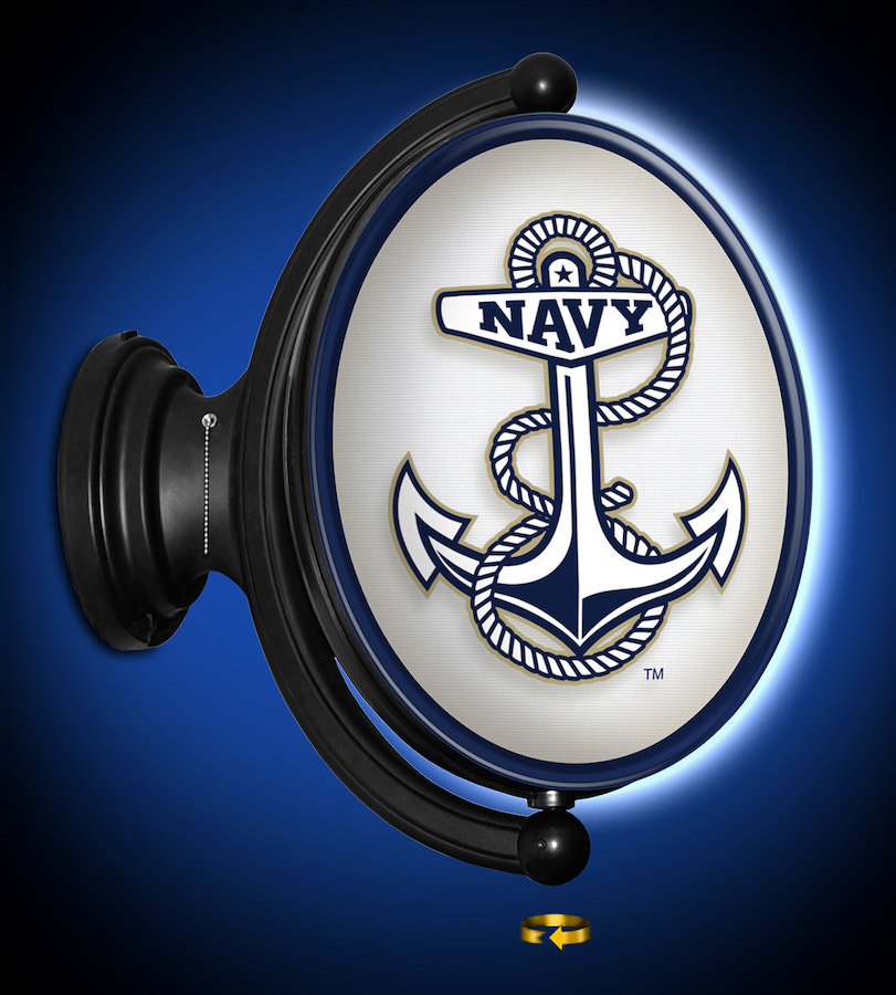 Navy Midshipmen LED Rotating Wall Sign ~ ANCHOR OVAL
