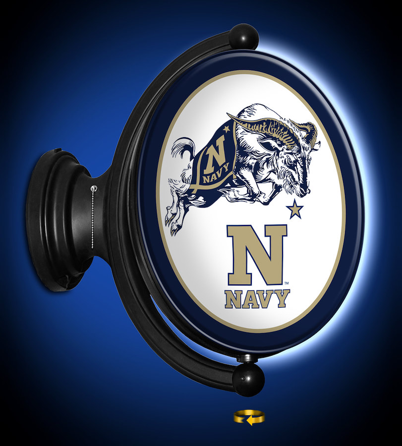 Navy Midshipmen LED Rotating Wall Sign ~ PRIMARY OVAL