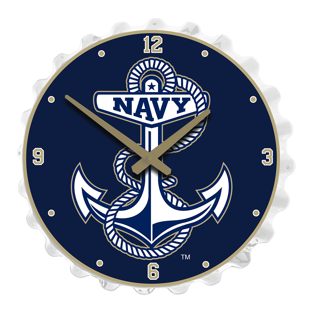 Navy Midshipmen ANCHOR Bottle Cap Wall Clock