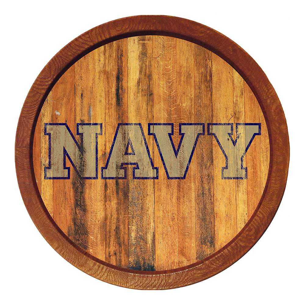 Navy Midshipmen Weathered FAUX Barrel Top Sign