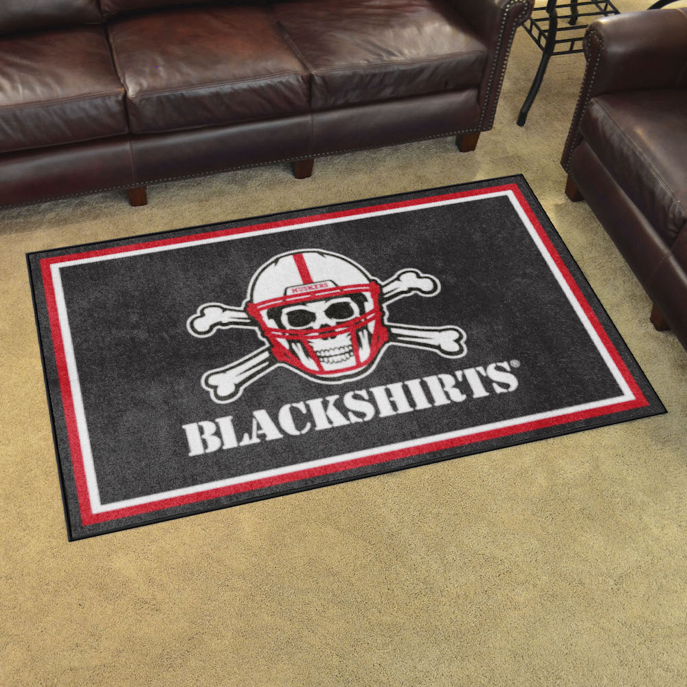 Nebraska BLACKSHIRTS 4x6 Area Rug