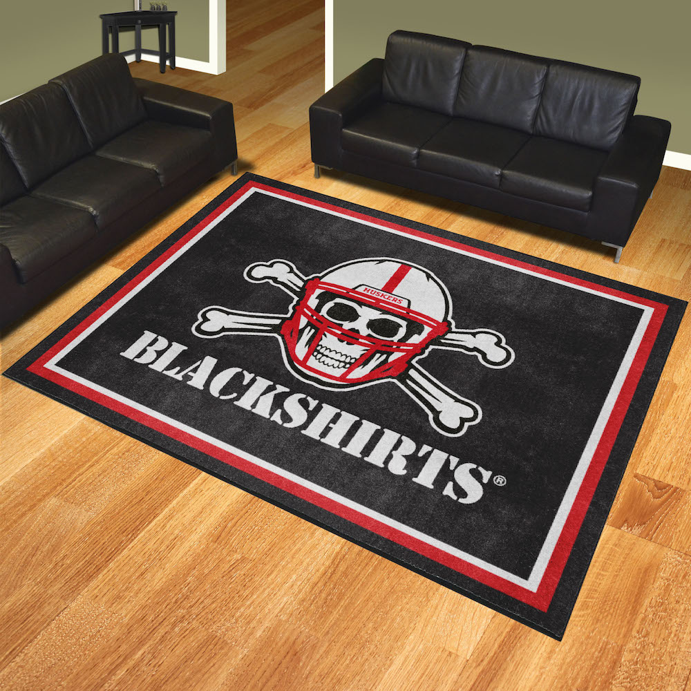 Nebraska BLACKSHIRTS Ultra Plush 8x10 Area Rug