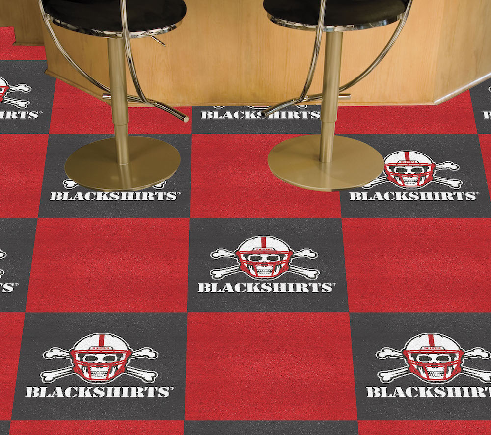 Nebraska BLACKSHIRTS Carpet Tiles 18x18 in.