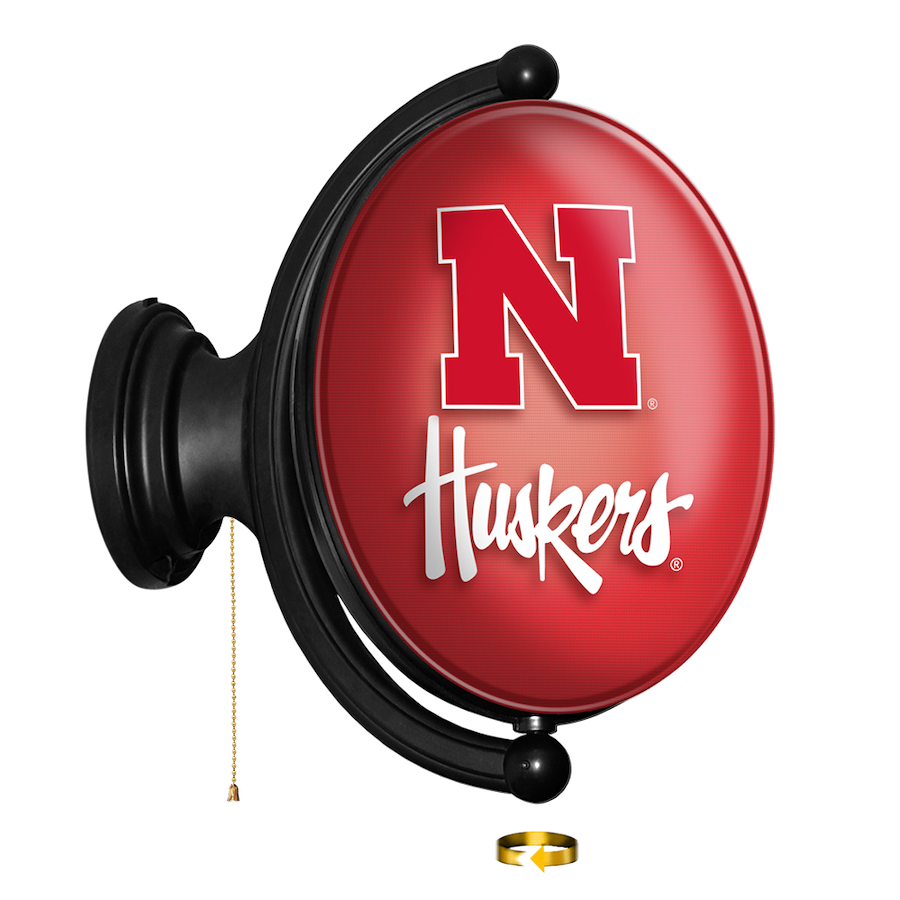 Nebraska Cornhuskers LED Rotating Wall Sign ~ OVAL