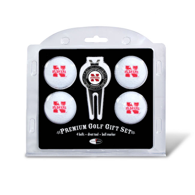 Nebraska Cornhuskers 4 Golf Ball and Divot Tool Set