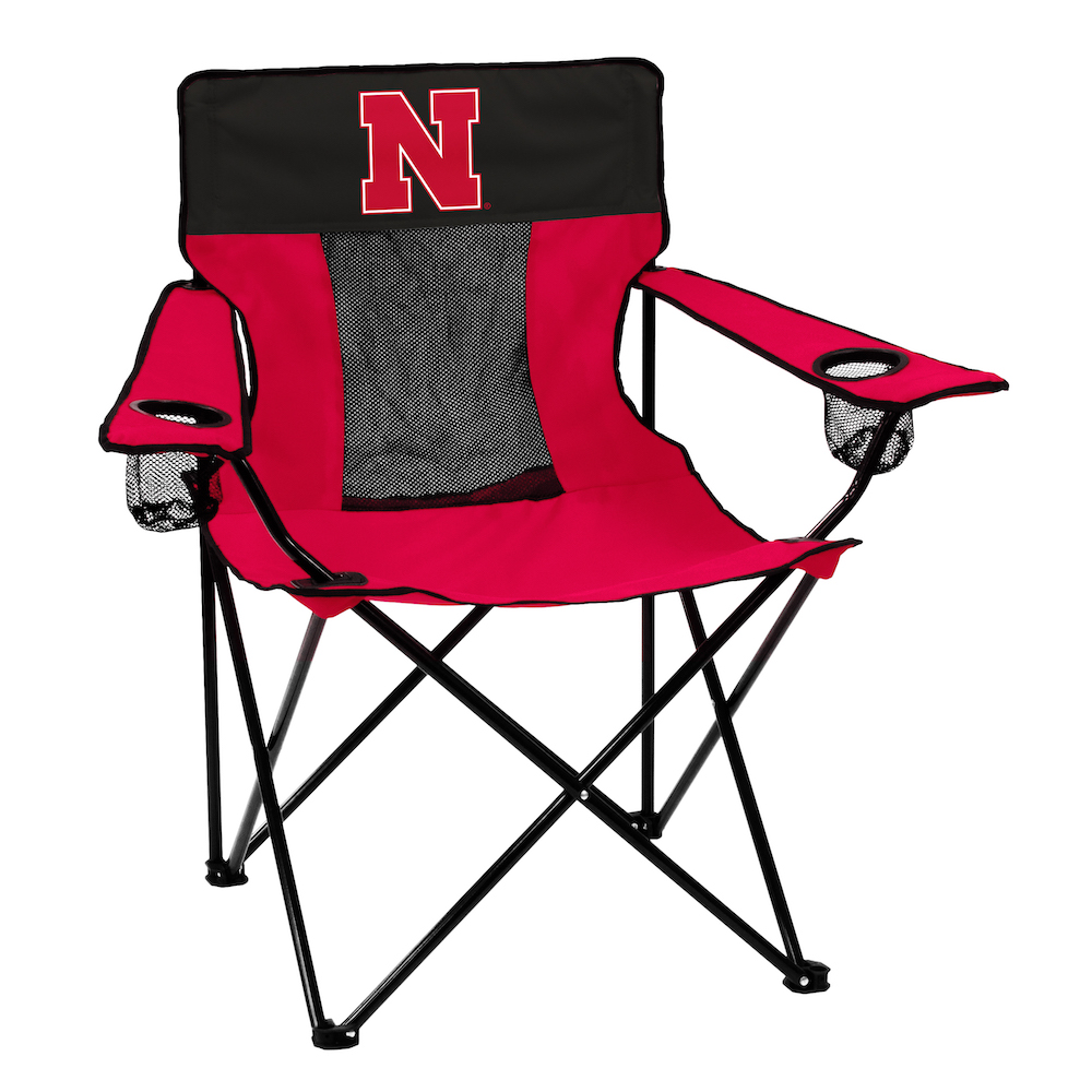 Nebraska Cornhuskers ELITE logo folding camp style chair