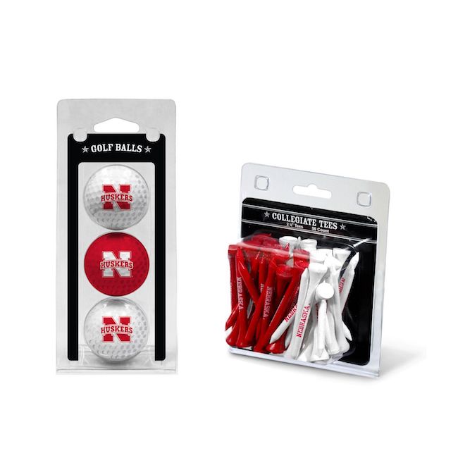 Nebraska Cornhuskers 3 Ball Pack and 50 Tee Pack