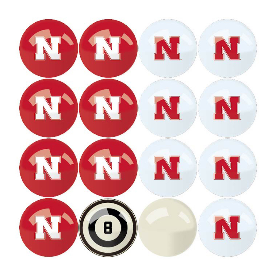 Nebraska Cornhuskers Billiard Ball Set with Numbers
