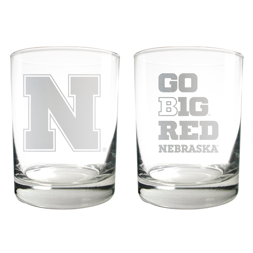 Nebraska Cornhuskers 2pc Rocks Glass Set