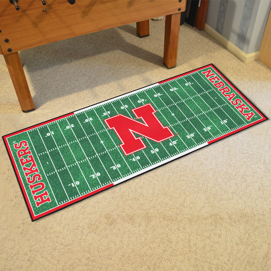 Nebraska Cornhuskers 30 x 72 Football Field Carpet Runner