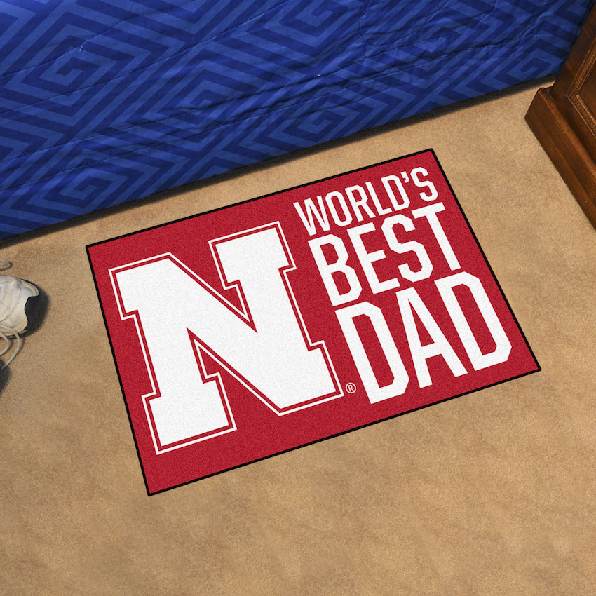 Nebraska Cornhuskers 20 x 30 WORLDS BEST DAD Floor Mat