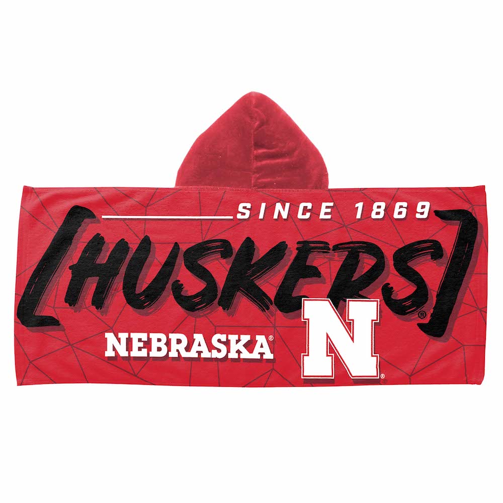 Nebraska Cornhuskers Youth Hooded Beach Towel