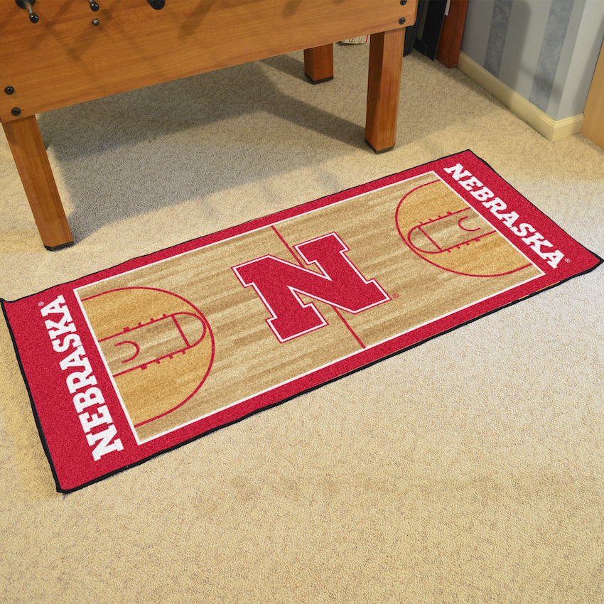 Nebraska Huskers 30 x 72 Basketball Court Carpet Runner