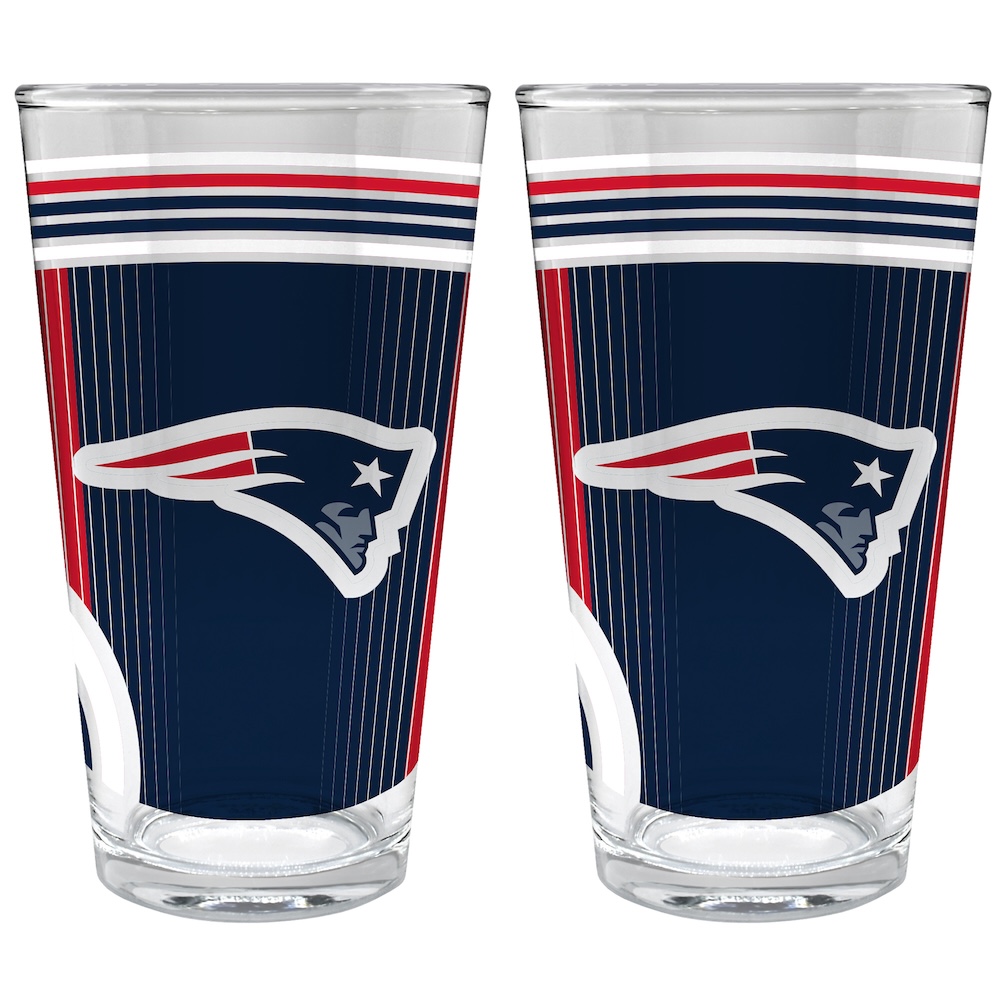 New England Patriots COOL VIBES 2 pc Pint Glass Set