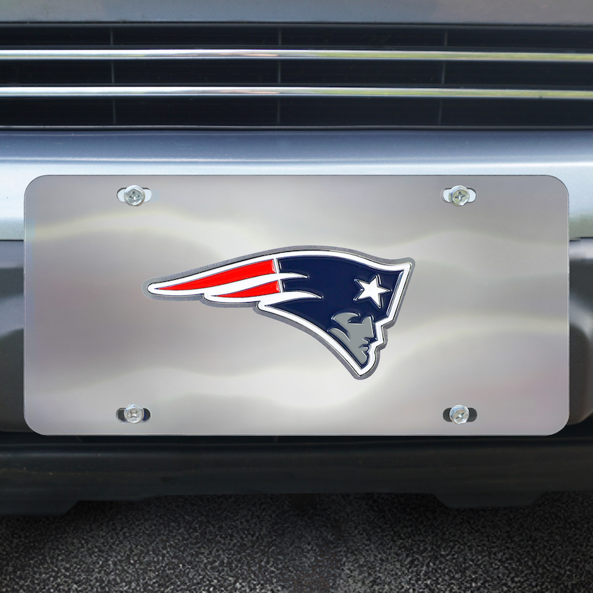 New England Patriots Stainless Steel Die-cast License Plate