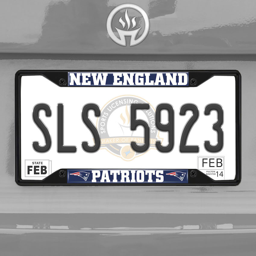 New England Patriots Black License Plate Frame